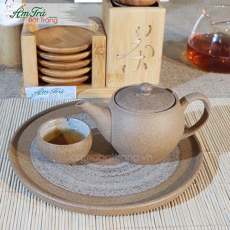 Bộ trà Hồng Sa Bát Tràng tuyệt đẹp