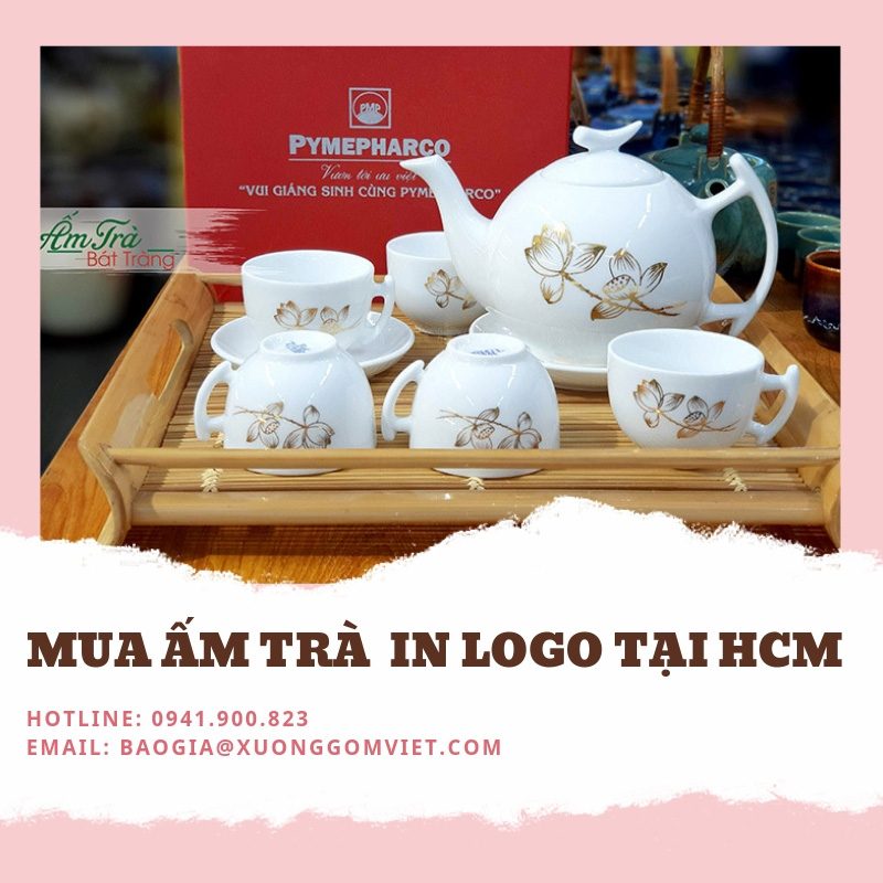 ấm trà in logo
