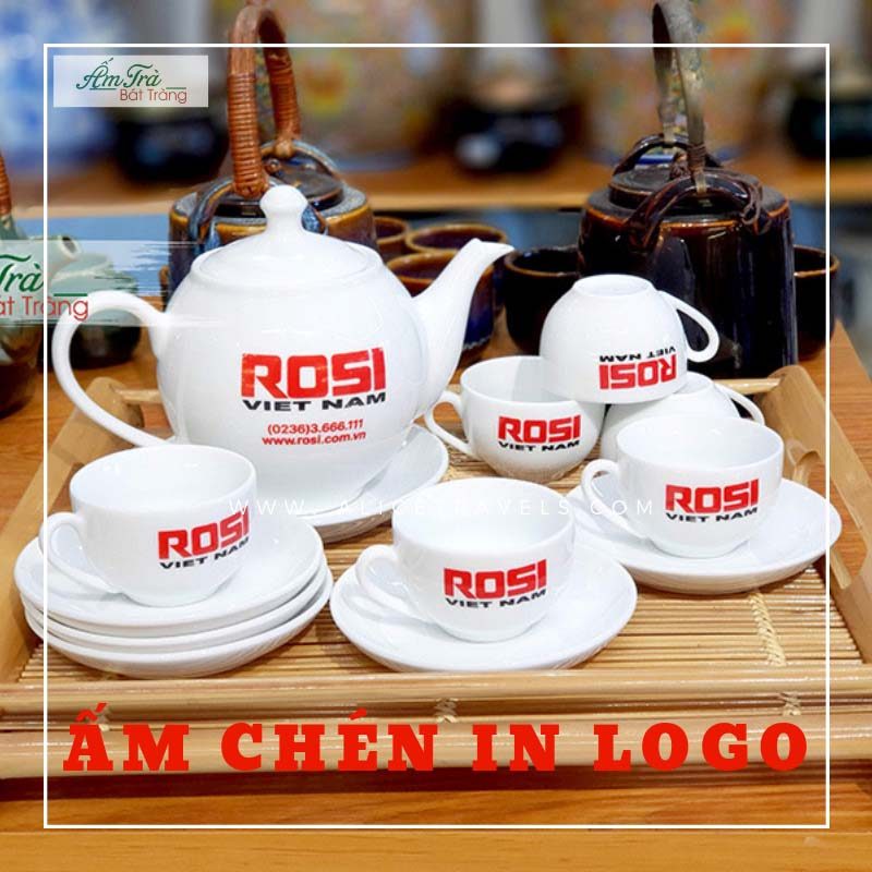 ấm chén in logo mới