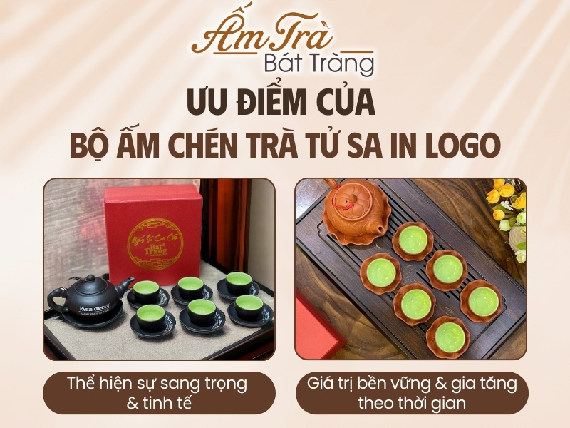 ưu điểm của bộ ấm trà tử sa in logo