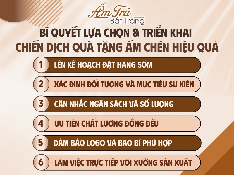 bí quyết lựa chọn và triển khai chiến dịch quà tặng ấm chén in logo