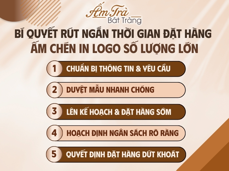 bí quyết rút ngắn thời gian đặt hàng ấm chén trà gốm sứ in logo số lượng lớn
