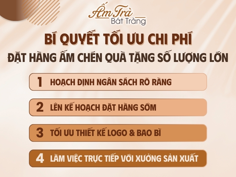 bí quyết tối ưu chi phí đặt hàng ấm chén trà quà tặng in logo số lượng lớn