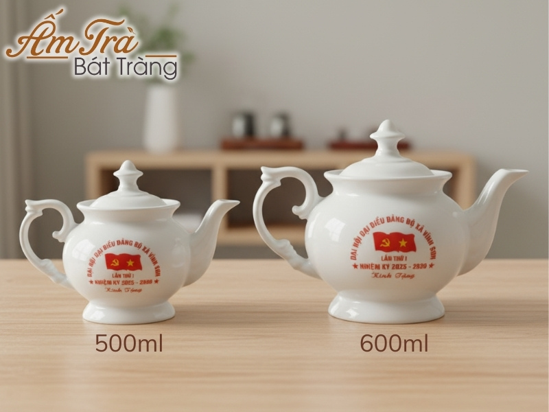 dung tích ấm trà gốm sứ