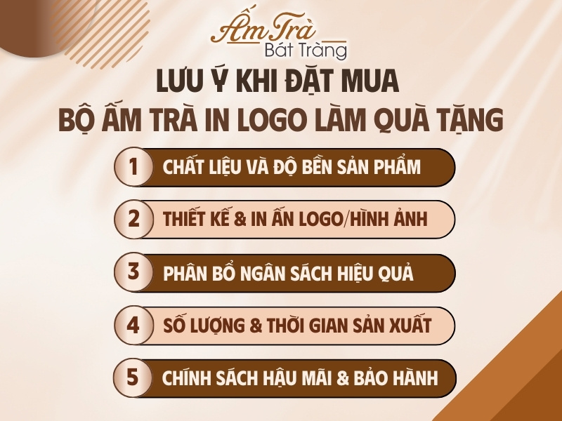 lưu ý khi đặt mua bộ ấm trà in logo làm quà tặng