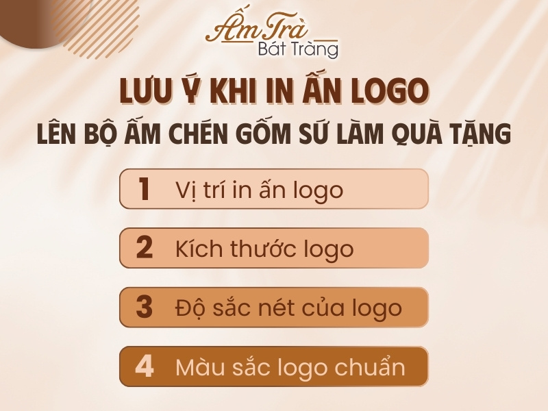 lưu ý khi in ấn logo lên bộ ấm trà gốm sứ quà tặng