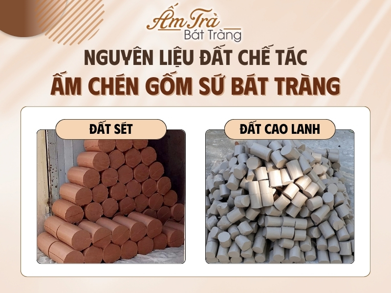 nguyên liệu chế tác bộ ấm chén trà gốm sứ