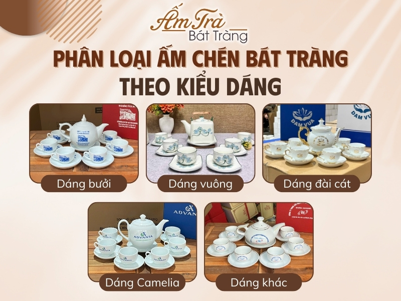phân loại ấm chén trà Bát Tràng theo kiểu dáng