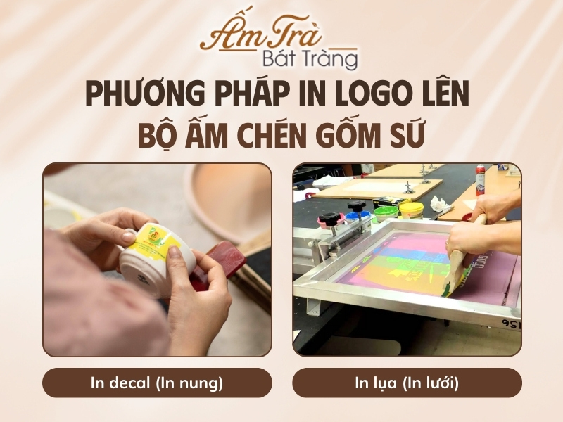 phương pháp in logo lên bộ ấm chén trà gốm sứ