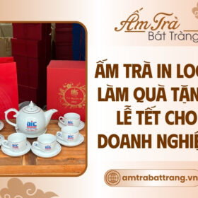bộ ấm chén in logo làm quà Tết doanh nghiệp